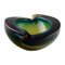 Murano Bowl in Blue-Green and Yellow Mouth Blown Art Glass, 1960s 1