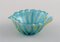 Leaf-Shaped Bowl in Turquoise Mouth-Blown Art Glass from Barovier and Toso 2