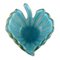 Leaf-Shaped Bowl in Turquoise Mouth-Blown Art Glass from Barovier and Toso 1