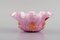 Wavy Murano Bowl in Pink and White Mouth Blown Art Glass with Gold Decoration 2