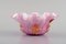 Wavy Murano Bowl in Pink and White Mouth Blown Art Glass with Gold Decoration, Image 2