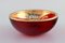 Bowl in Red Mouth-Blown Art Glass with Hand-Painted Flowers and Gold Decoration 2