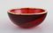 Bowl in Red Mouth-Blown Art Glass with Hand-Painted Flowers and Gold Decoration 5