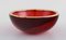 Bowl in Red Mouth-Blown Art Glass with Hand-Painted Flowers and Gold Decoration, Image 5