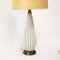 Striped Ceramic Table Lamp with Teak Accents, 1970s 6