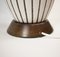 Striped Ceramic Table Lamp with Teak Accents, 1970s 2