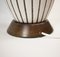 Striped Ceramic Table Lamp with Teak Accents, 1970s, Image 2