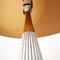 Striped Ceramic Table Lamp with Teak Accents, 1970s 3