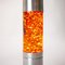 Brushed Aluminium French Orange Glitter Lava Lamp, 1970s 2