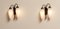 Lampade da parete in ottone, metallo e vetro opalino, Italia, anni '50, set di 2, Immagine 9
