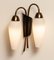 Switchable Italian Wall Lights in Brass, Metal and Opal, 1950s, Set of 2, Image 7