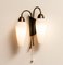 Schaltbare Italienische Wandlampen aus Messing, Metall und Opal, 1950er, 2er Set 2