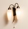 Switchable Italian Wall Lights in Brass, Metal and Opal, 1950s, Set of 2 2