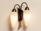 Switchable Italian Wall Lights in Brass, Metal and Opal, 1950s, Set of 2 6