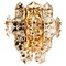 Large Gilt Brass Faceted Crystal Sconces Wall Light 3