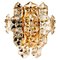 Large Gilt Brass Faceted Crystal Sconces Wall Light, Image 3