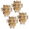 Large Gilt Brass Faceted Crystal Sconces Wall Light, Image 4