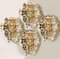 Large Gilt Brass Faceted Crystal Sconces Wall Light 13