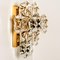 Large Gilt Brass Faceted Crystal Sconces Wall Light, Image 9