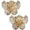 Large Gilt Brass Faceted Crystal Sconces Wall Light 20