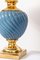 Lampade da tavolo in ceramica blu e oro, anni '70, set di 2, Immagine 6
