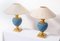 Blue and Gold Ceramic Table Lamps, 1970s, Set of 2, Image 2