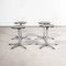 Chrome and Dark Walnut Stools, 1970s, Set of 4 3