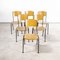 English Metal Frame Stacking School Dining Chairs, 1970s, Set of 6 5