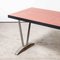 French Rectangular Red Laminate Dining Table with Aluminum Base, 1960s 4