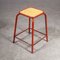 Vintage French Red Stacking Laboratory Stools from Mullca, 1960s, Set of 6 1