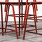 Vintage French Red Stacking Laboratory Stools from Mullca, 1960s, Set of 6 4