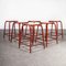 Vintage French Red Stacking Laboratory Stools from Mullca, 1960s, Set of 6 7