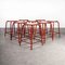 Vintage French Red Stacking Laboratory Stools from Mullca, 1960s, Set of 8 2
