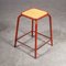 Vintage French Red Stacking Laboratory Stools from Mullca, 1960s, Set of 8, Image 1