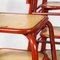 Tabouret de Laboratoire Empilable Rouge Vintage de Mullca, France, 1960s 5