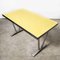 French Rectangular Yellow Laminate Dining Table with Aluminum Base, 1960s 6