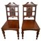 Antique Carved Walnut Hall Chairs by Simpson & Sons, Halifax, Set of 2 1