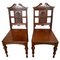 Antique Carved Walnut Hall Chairs by Simpson & Sons, Halifax, Set of 2, Image 1