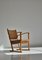Lounge Chair in Beech & Woven Seagrass by Karl Schrøder for Fritz Hansen, 1940s 4