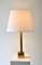 Big Brass Table Lamp with White Lampshade, Germany, 1970s 6