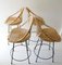 Rattan Bar Stools with Black Legs, France, 1970s 6