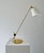 Adjustable Brass Table or Desk Lamp with White Lampshade, Denmark, 1960s 8