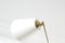 Adjustable Brass Table or Desk Lamp with White Lampshade, Denmark, 1960s 4