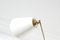 Adjustable Brass Table or Desk Lamp with White Lampshade, Denmark, 1960s, Image 4