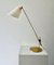 Adjustable Brass Table or Desk Lamp with White Lampshade, Denmark, 1960s, Image 10