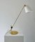 Adjustable Brass Table or Desk Lamp with White Lampshade, Denmark, 1960s 9