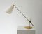 Adjustable Brass Table or Desk Lamp with White Lampshade, Denmark, 1960s, Image 2