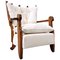 Mid-Century Modern White Fabric Armchair by Guillerme Et Chambron 1