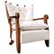 Mid-Century Modern White Fabric Armchair by Guillerme Et Chambron, Image 1