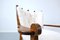 Mid-Century Modern White Fabric Armchair by Guillerme Et Chambron 4